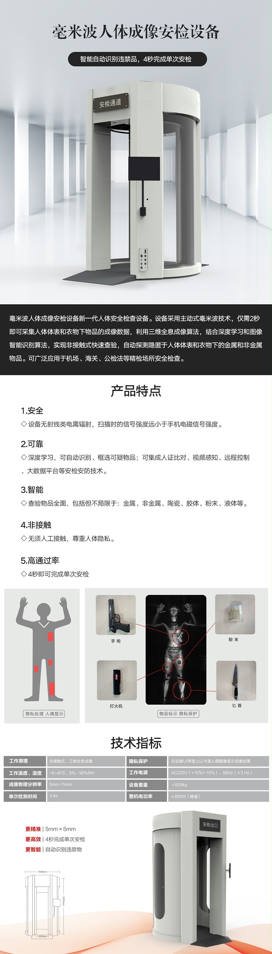 主动式毫米波人体成像安检设备